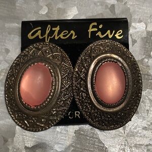 After Five Bronze and Pink Oval Earrings